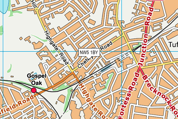 NW5 1BY map - OS VectorMap District (Ordnance Survey)