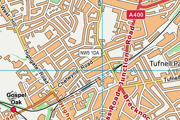 NW5 1DA map - OS VectorMap District (Ordnance Survey)