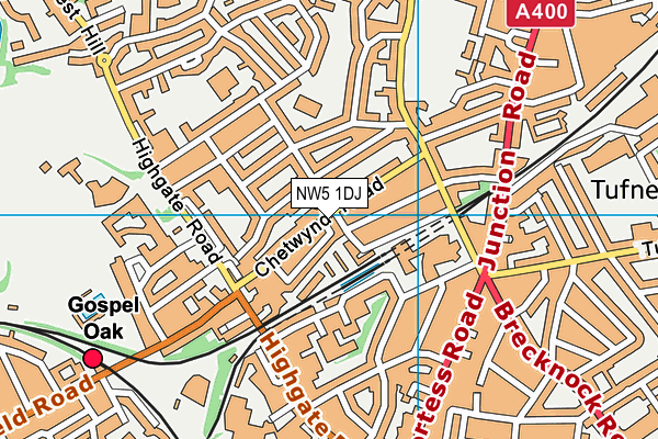 NW5 1DJ map - OS VectorMap District (Ordnance Survey)
