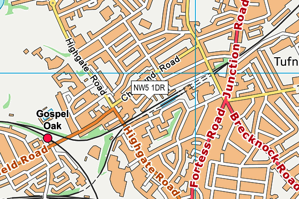 NW5 1DR map - OS VectorMap District (Ordnance Survey)