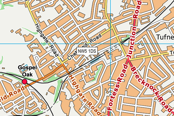 NW5 1DS map - OS VectorMap District (Ordnance Survey)