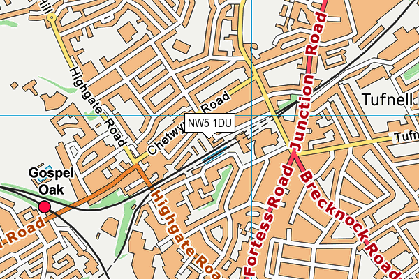 NW5 1DU map - OS VectorMap District (Ordnance Survey)