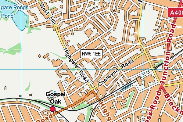 NW5 1EE map - OS VectorMap District (Ordnance Survey)