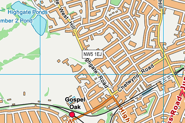 NW5 1EJ map - OS VectorMap District (Ordnance Survey)