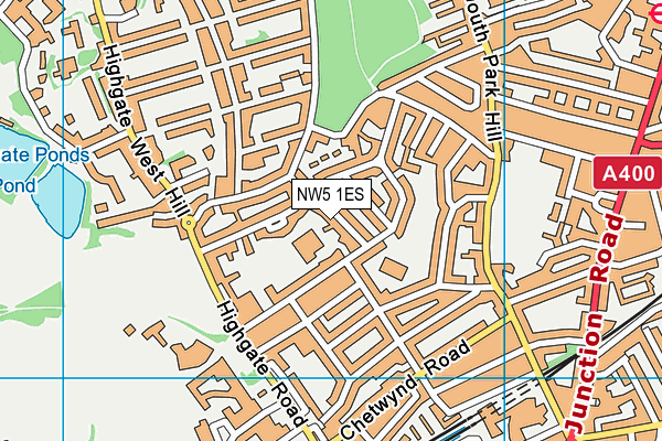 NW5 1ES map - OS VectorMap District (Ordnance Survey)