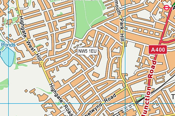 NW5 1EU map - OS VectorMap District (Ordnance Survey)