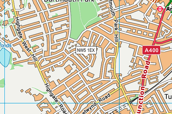 NW5 1EX map - OS VectorMap District (Ordnance Survey)