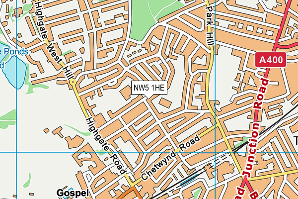 NW5 1HE map - OS VectorMap District (Ordnance Survey)