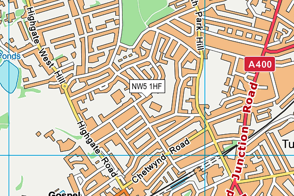 NW5 1HF map - OS VectorMap District (Ordnance Survey)