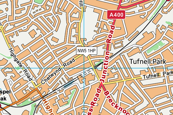 NW5 1HP map - OS VectorMap District (Ordnance Survey)