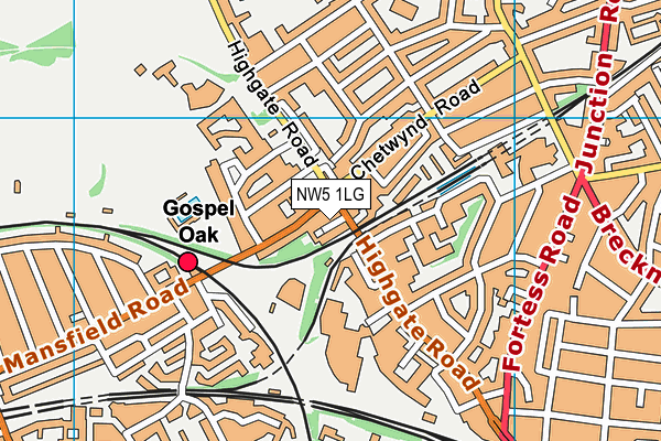 NW5 1LG map - OS VectorMap District (Ordnance Survey)