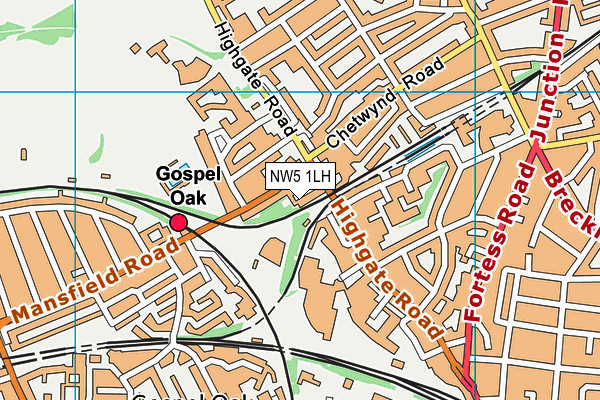 NW5 1LH map - OS VectorMap District (Ordnance Survey)