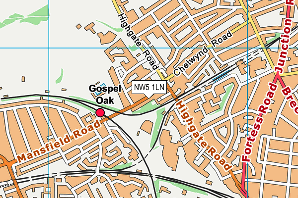 NW5 1LN map - OS VectorMap District (Ordnance Survey)