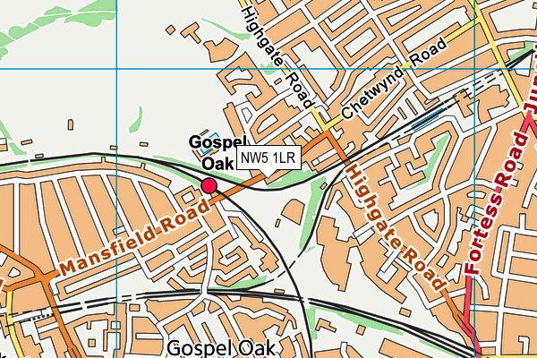 NW5 1LR map - OS VectorMap District (Ordnance Survey)