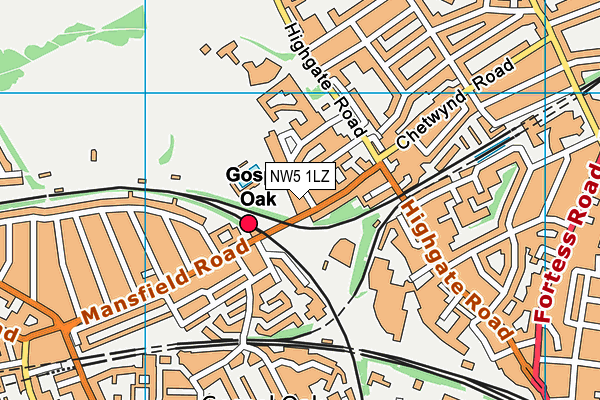 NW5 1LZ map - OS VectorMap District (Ordnance Survey)