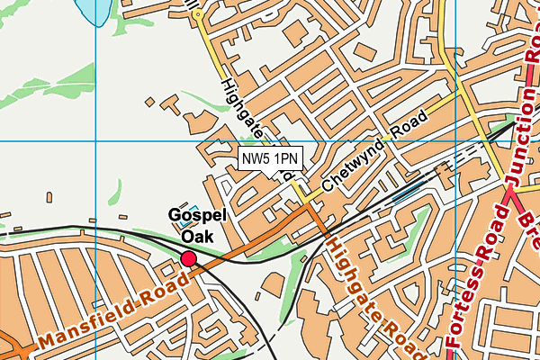 NW5 1PN map - OS VectorMap District (Ordnance Survey)
