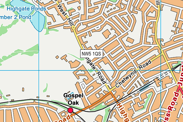 NW5 1QS map - OS VectorMap District (Ordnance Survey)