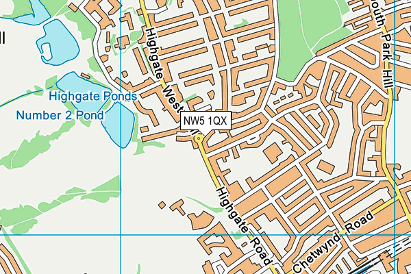 NW5 1QX map - OS VectorMap District (Ordnance Survey)