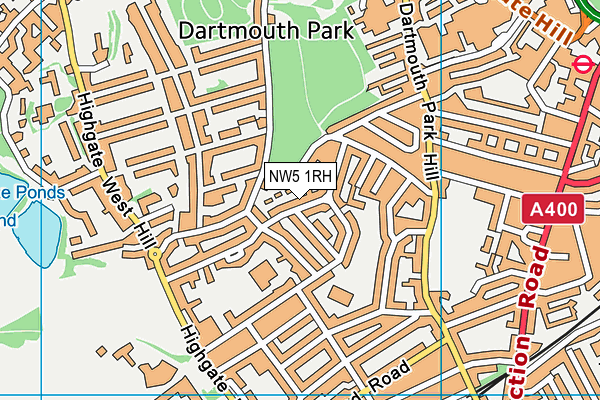 NW5 1RH map - OS VectorMap District (Ordnance Survey)