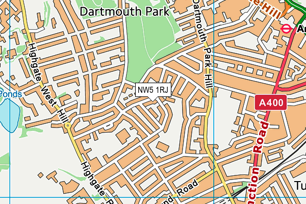 NW5 1RJ map - OS VectorMap District (Ordnance Survey)