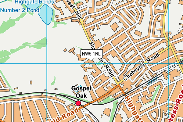 NW5 1RL map - OS VectorMap District (Ordnance Survey)