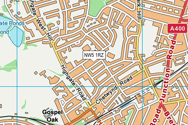 NW5 1RZ map - OS VectorMap District (Ordnance Survey)