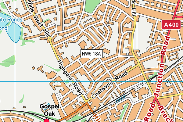 NW5 1SA map - OS VectorMap District (Ordnance Survey)