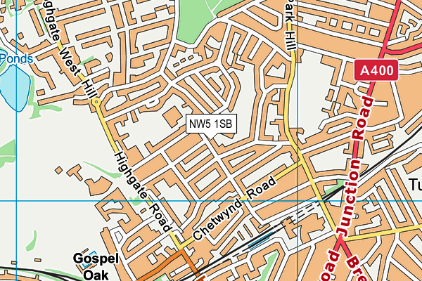 NW5 1SB map - OS VectorMap District (Ordnance Survey)