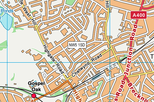 NW5 1SD map - OS VectorMap District (Ordnance Survey)