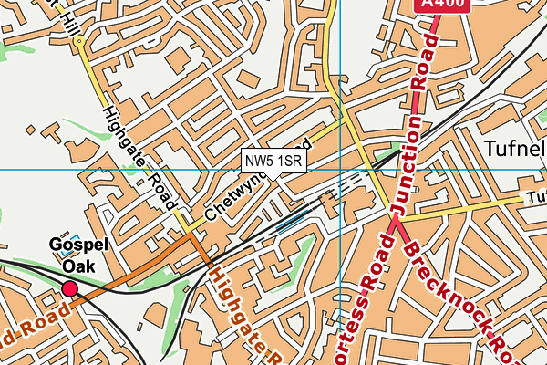 NW5 1SR map - OS VectorMap District (Ordnance Survey)