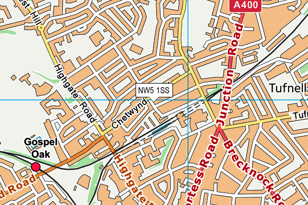 NW5 1SS map - OS VectorMap District (Ordnance Survey)