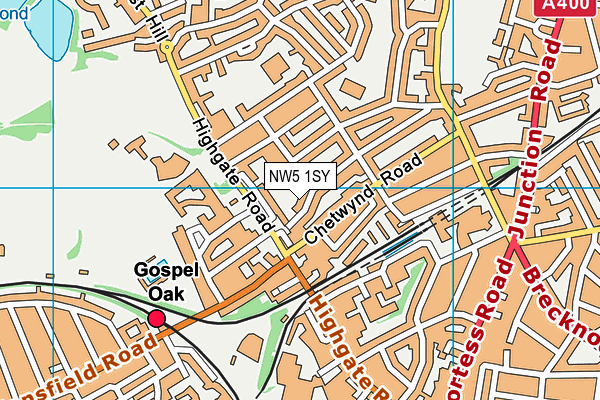 NW5 1SY map - OS VectorMap District (Ordnance Survey)