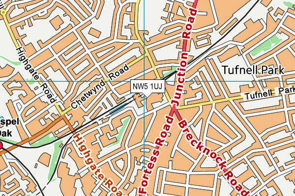 Acland Burghley School map (NW5 1UJ) - OS VectorMap District (Ordnance Survey)