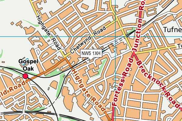 NW5 1XH map - OS VectorMap District (Ordnance Survey)