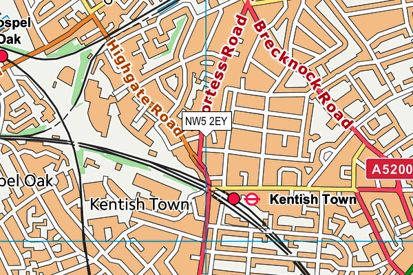 NW5 2EY map - OS VectorMap District (Ordnance Survey)