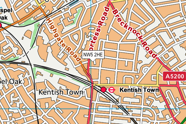 NW5 2HE map - OS VectorMap District (Ordnance Survey)