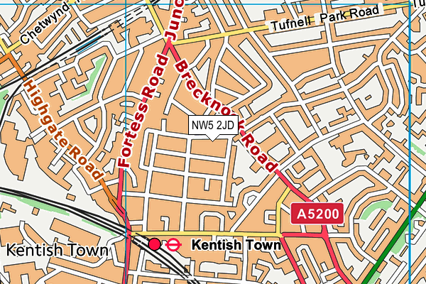 NW5 2JD map - OS VectorMap District (Ordnance Survey)