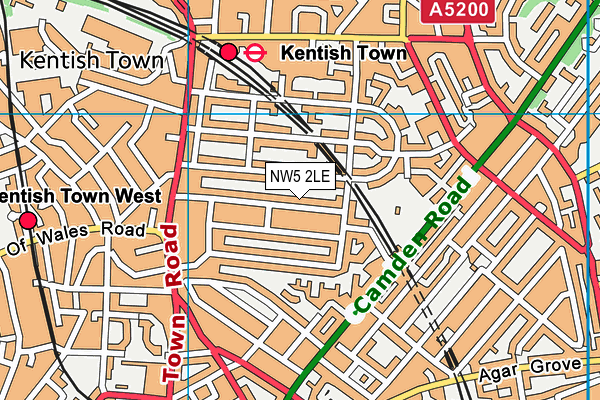 NW5 2LE map - OS VectorMap District (Ordnance Survey)