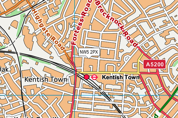 NW5 2PX map - OS VectorMap District (Ordnance Survey)