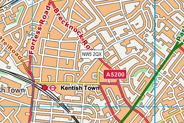 NW5 2QX map - OS VectorMap District (Ordnance Survey)