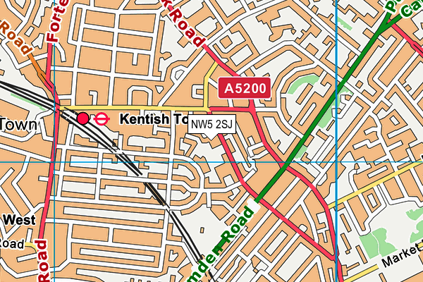 NW5 2SJ map - OS VectorMap District (Ordnance Survey)