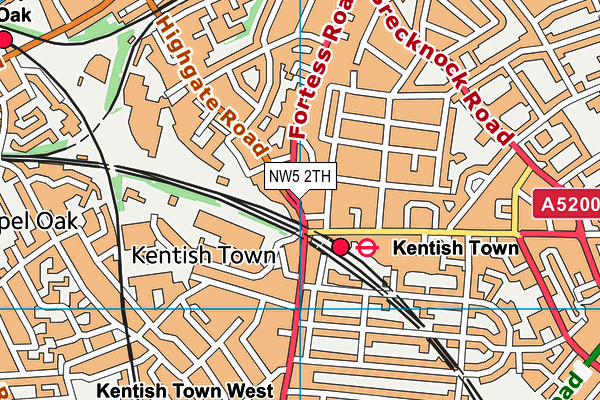 NW5 2TH map - OS VectorMap District (Ordnance Survey)