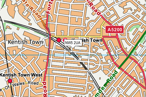 NW5 2UA map - OS VectorMap District (Ordnance Survey)