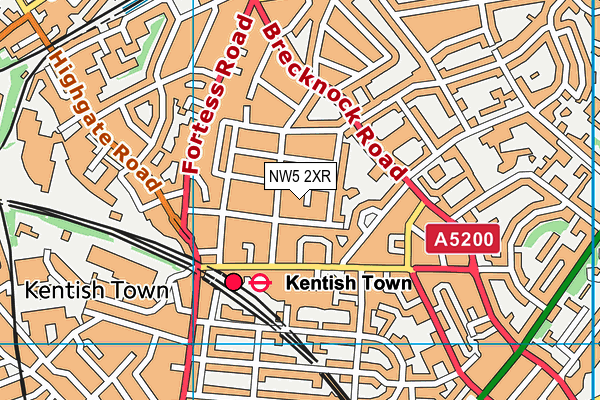 NW5 2XR map - OS VectorMap District (Ordnance Survey)