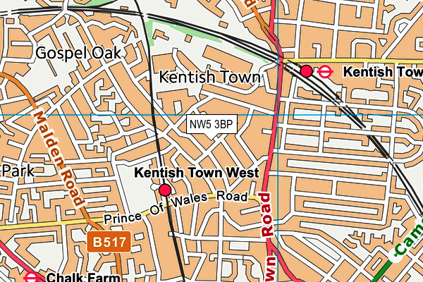 NW5 3BP map - OS VectorMap District (Ordnance Survey)