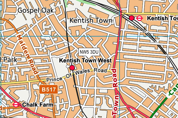 Kentish Town Sports Centre map (NW5 3DU) - OS VectorMap District (Ordnance Survey)