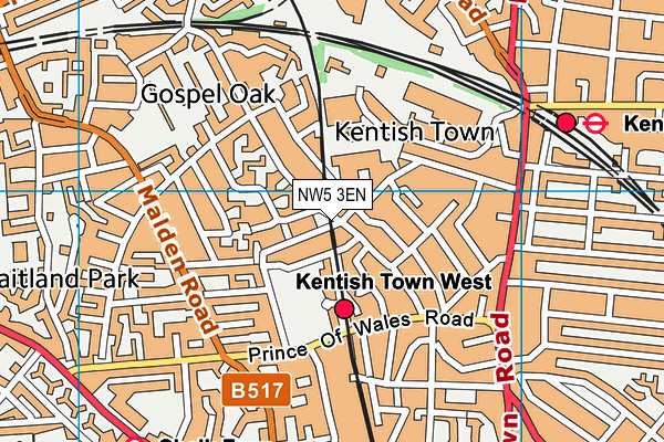 NW5 3EN map - OS VectorMap District (Ordnance Survey)