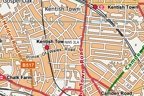 NW5 3LA map - OS VectorMap District (Ordnance Survey)