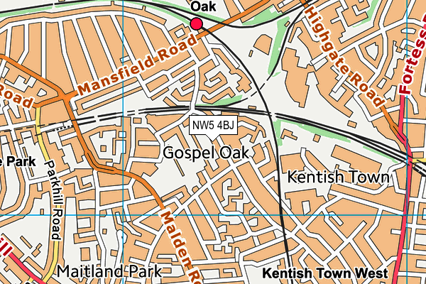 NW5 4BJ map - OS VectorMap District (Ordnance Survey)