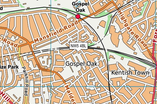 NW5 4BL map - OS VectorMap District (Ordnance Survey)